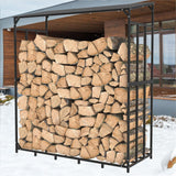 Darrahopens Home & Garden > Garden Tools > Gardening Accessories FIN Heavy Duty Firewood Log Rack Large Storage Holder Shed Rack Outdoor Garden Yard