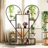 Darrahopens Home & Garden > Garden Tools > Gardening Accessories Fin Merge/Separate Metal Plant Stand Heart Shape Ladder Book Shelf For Indoor Garden