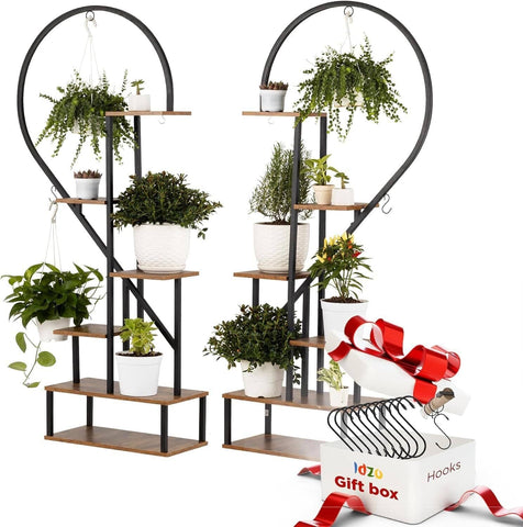 Darrahopens Home & Garden > Garden Tools > Gardening Accessories Fin Merge/Separate Metal Plant Stand Heart Shape Ladder Book Shelf For Indoor Garden