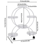 Darrahopens Home & Garden > Garden Tools > Gardening Accessories Fin White Metal Plant Stand 6-Potted Flower Pot Holder W Wheels 4 Tier Display Shelf