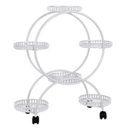 Darrahopens Home & Garden > Garden Tools > Gardening Accessories Fin White Metal Plant Stand 6-Potted Flower Pot Holder W Wheels 4 Tier Display Shelf