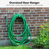 Darrahopens Home & Garden > Garden Tools > Gardening Accessories Garden Hose Hanging System - Wall Mount for Neat Storage - Stainless Steel Frame - White