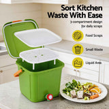 Darrahopens Home & Garden > Garden Tools > Gardening Accessories Gardeon 15L Kitchen Compost Bin Food Waste Caddy Drain Tap Green