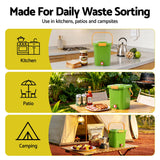 Darrahopens Home & Garden > Garden Tools > Gardening Accessories Gardeon 15L Kitchen Compost Bin Food Waste Caddy Drain Tap Green