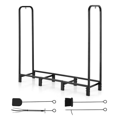Darrahopens Home & Garden > Garden Tools > Gardening Accessories Gardeon Firewood Rack 120cm Wood Rack 3 Sizes Firewood Storage with Tools Black