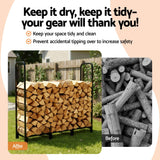 Darrahopens Home & Garden > Garden Tools > Gardening Accessories Gardeon Firewood Rack 120cm Wood Rack 3 Sizes Firewood Storage with Tools Black