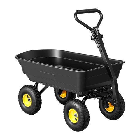 Darrahopens Home & Garden > Garden Tools > Gardening Accessories Gardeon Garden Cart Dump Utility Wagon 270kg 2in1 Handle Tractor Trolley 110L with 10in Tyres