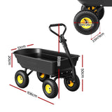 Darrahopens Home & Garden > Garden Tools > Gardening Accessories Gardeon Garden Cart Dump Utility Wagon 270kg 2in1 Handle Tractor Trolley 110L with 10in Tyres