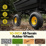 Darrahopens Home & Garden > Garden Tools > Gardening Accessories Gardeon Garden Cart Dump Utility Wagon 270kg 2in1 Handle Tractor Trolley 110L with 10in Tyres