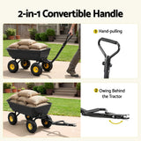 Darrahopens Home & Garden > Garden Tools > Gardening Accessories Gardeon Garden Cart Dump Utility Wagon 270kg 2in1 Handle Tractor Trolley 110L with 10in Tyres