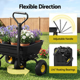 Darrahopens Home & Garden > Garden Tools > Gardening Accessories Gardeon Garden Cart Dump Utility Wagon 270kg 2in1 Handle Tractor Trolley 110L with 10in Tyres