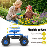 Darrahopens Home & Garden > Garden Tools > Gardening Accessories Gardeon Garden Seat with Wheels 360 Swivel Adjustable Height Rolling Stool 150kg