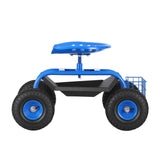Darrahopens Home & Garden > Garden Tools > Gardening Accessories Gardeon Garden Seat with Wheels 360 Swivel Adjustable Height Rolling Stool 150kg