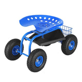 Darrahopens Home & Garden > Garden Tools > Gardening Accessories Gardeon Garden Seat with Wheels 360 Swivel Adjustable Height Rolling Stool 150kg