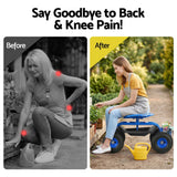 Darrahopens Home & Garden > Garden Tools > Gardening Accessories Gardeon Garden Seat with Wheels 360 Swivel Adjustable Height Rolling Stool 150kg