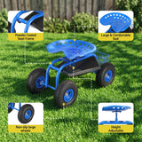 Darrahopens Home & Garden > Garden Tools > Gardening Accessories Gardeon Garden Seat with Wheels 360 Swivel Adjustable Height Rolling Stool 150kg
