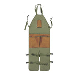 Darrahopens Home & Garden > Garden Tools > Gardening Accessories Green And Brown Gardening Leg Apron - Oxford Fabric, Multi-Pocket, Extended Design, 118x45cm, 450g