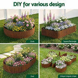 Darrahopens Home & Garden > Garden Tools > Gardening Accessories Green Fingers Garden Edging 10ft Metal Flexible Garden Border Corrugated Steel Lawn Edging Rust