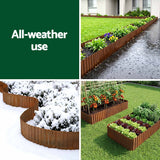 Darrahopens Home & Garden > Garden Tools > Gardening Accessories Green Fingers Garden Edging 10ft Metal Flexible Garden Border Corrugated Steel Lawn Edging Rust