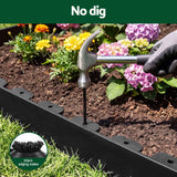 Darrahopens Home & Garden > Garden Tools > Gardening Accessories Green Fingers Garden Edging 33ft 30pcs Flexible Garden Border Plastic Lawn Edging Black