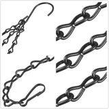 Darrahopens Home & Garden > Garden Tools > Gardening Accessories Hanging Chain Set Replacement Garden Flower Pot Plant Hanger with Clips Hooks for Bird Feeders Metal 3-Pack