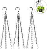Darrahopens Home & Garden > Garden Tools > Gardening Accessories Hanging Chain Set Replacement Garden Flower Pot Plant Hanger with Clips Hooks for Bird Feeders Metal 3-Pack