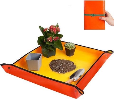 Darrahopens Home & Garden > Garden Tools > Gardening Accessories Houseplant Transplant Mat – Foldable and Portable Transplanting Mat to Prevent Soil Spills – Ideal for Succulents – Garden Gift for Plant Lovers (27" x 27")