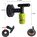 Darrahopens Home & Garden > Garden Tools > Gardening Accessories IBC Tank Faucet Adapter 3/4 Inch Thread 1000L Plastic Tank Faucet with Garden Hose Connector for Rainwater Collector and Fuel Tank
