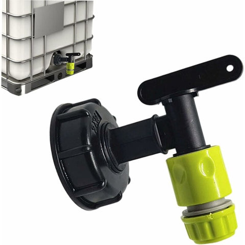 Darrahopens Home & Garden > Garden Tools > Gardening Accessories IBC Tank Faucet Adapter 3/4 Inch Thread 1000L Plastic Tank Faucet with Garden Hose Connector for Rainwater Collector and Fuel Tank