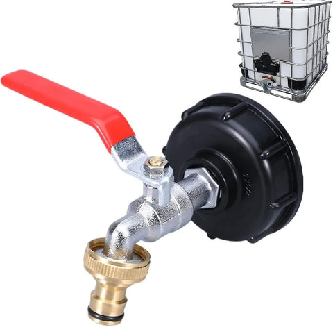 Darrahopens Home & Garden > Garden Tools > Gardening Accessories IBC Tank Tap 1000L with S60x6 Thread and Garden Hose Connector