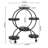 Darrahopens Home & Garden > Garden Tools > Gardening Accessories Metal Plant Stand Rack 4Tier Indoor Flower Pot Stand with Wheels for Living Room