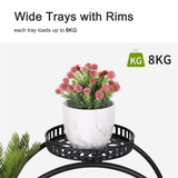 Darrahopens Home & Garden > Garden Tools > Gardening Accessories Metal Plant Stand Rack 4Tier Indoor Flower Pot Stand with Wheels for Living Room