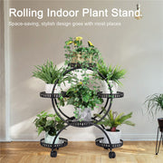 Darrahopens Home & Garden > Garden Tools > Gardening Accessories Metal Plant Stand Rack 4Tier Indoor Flower Pot Stand with Wheels for Living Room