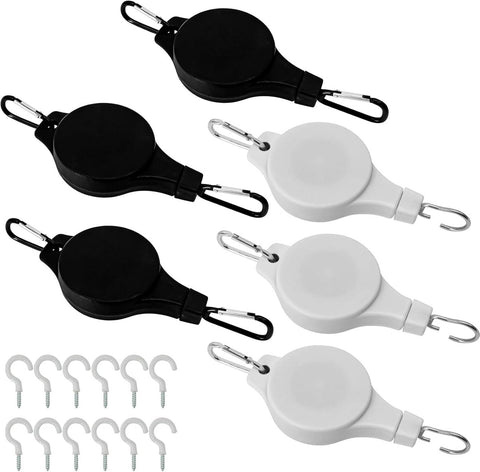 Darrahopens Home & Garden > Garden Tools > Gardening Accessories Plant Hooks - Retractable Plant Hanger - Easy-Access Hanging Flower Baskets - For Garden Baskets, Pots, and Feeders - Pack of 6