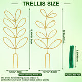 Darrahopens Home & Garden > Garden Tools > Gardening Accessories Plant Support Climbing Plants - Leaf-Shaped Plant Climbing Rack - Decorative Plant Stick for Indoors - Includes 20 Tie Straps - Gold