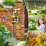 Darrahopens Home & Garden > Garden Tools > Gardening Accessories Smart Outdoor Watering Timer with Rain Delay & Manual Mode – Automatic Garden Irrigation Controller for Lawn, Patio, Pool and Vegetable Garden (Yellow)