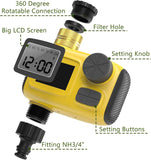 Darrahopens Home & Garden > Garden Tools > Gardening Accessories Smart Outdoor Watering Timer with Rain Delay & Manual Mode – Automatic Garden Irrigation Controller for Lawn, Patio, Pool and Vegetable Garden (Yellow)
