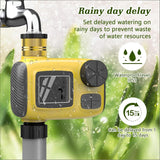 Darrahopens Home & Garden > Garden Tools > Gardening Accessories Smart Outdoor Watering Timer with Rain Delay & Manual Mode – Automatic Garden Irrigation Controller for Lawn, Patio, Pool and Vegetable Garden (Yellow)