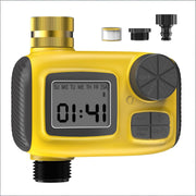 Darrahopens Home & Garden > Garden Tools > Gardening Accessories Smart Outdoor Watering Timer with Rain Delay & Manual Mode – Automatic Garden Irrigation Controller for Lawn, Patio, Pool and Vegetable Garden (Yellow)