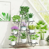 Darrahopens Home & Garden > Garden Tools > Gardening Accessories Stable 7 Tier Metal Plant Stand Flower Pot Rack Display Holder Shelf Home Garden