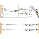 Darrahopens Home & Garden > Garden Tools > Gardening Accessories Stainless Steel Wire Kit 30M 2mm with M5 Tensioner for Clothesline Plant Support Railing