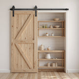 Darrahopens Home & Garden > Garden Tools > Gardening Accessories VEVOR 1500 mm Sliding Barn Door Hardware Kit for Single Sliding Barn Door Black