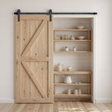 Darrahopens Home & Garden > Garden Tools > Gardening Accessories VEVOR 1830 mm Sliding Barn Door Hardware Kit for Single Sliding Barn Door Black