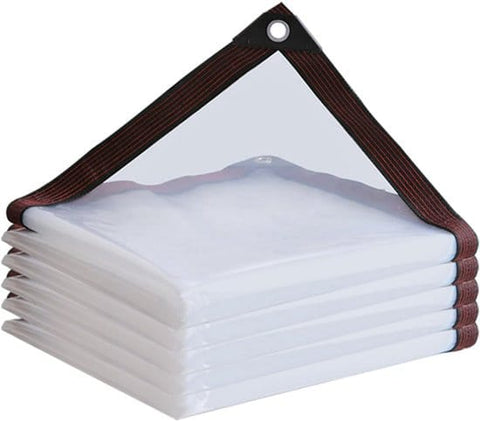 Darrahopens Home & Garden > Garden Tools > Gardening Accessories Waterproof Tarpaulin - Transparent - Durable tarpaulin with 10x10 eyelets, Large (Small) transparent tarpaulin for outdoor use - Suitable for camping/patio/fencing, chicken coop, garden plants, tear-resistant tarpaulin