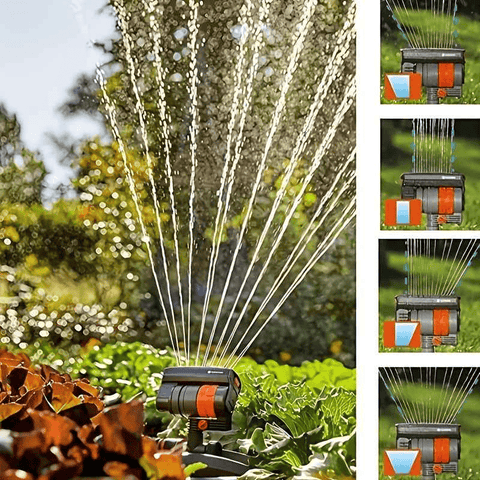 Darrahopens Home & Garden > Garden Tools > Gardening Tools 1 garden sprinkler with 16 nozzles, 180° rotating adjustable head, automatic irrigation system, wide coverage, easy to install, no power required, suitable for lawn and garden watering