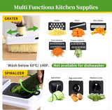 18-in-1 Vegetable Chopper Mandoline Slicer for Kitchen, Food Chopper with Container, Veggie Cutter, Onion Mincer Tomato Dicer, Fruit Slicer Spiralizer, Cheese Grater, Kitchen Gadgets House Essentials
