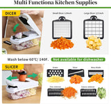 Darrahopens Home & Garden > Garden Tools > Gardening Tools 18-in-1 Vegetable Chopper Mandoline Slicer for Kitchen, Food Chopper with Container, Veggie Cutter, Onion Mincer Tomato Dicer, Fruit Slicer Spiralizer, Cheese Grater, Kitchen Gadgets House Essentials