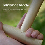 Darrahopens Home & Garden > Garden Tools > Gardening Tools 2 Pack Gardening Dibber with T-Shaped Wooden Handle Chrome Tip Seed Sower and Transplanting Tool with Measurement Scale for Local Garden Maintenance