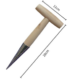 Darrahopens Home & Garden > Garden Tools > Gardening Tools 2 Pack Gardening Dibber with T-Shaped Wooden Handle Chrome Tip Seed Sower and Transplanting Tool with Measurement Scale for Local Garden Maintenance
