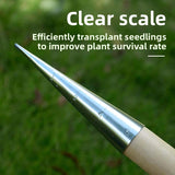 Darrahopens Home & Garden > Garden Tools > Gardening Tools 2 Pack Gardening Dibber with T-Shaped Wooden Handle Chrome Tip Seed Sower and Transplanting Tool with Measurement Scale for Local Garden Maintenance